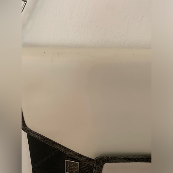 Rafe New York Bag Cowhide Snakeskin Large Clutch Shoulder Purse Chain Strap - Picture 4 of 13